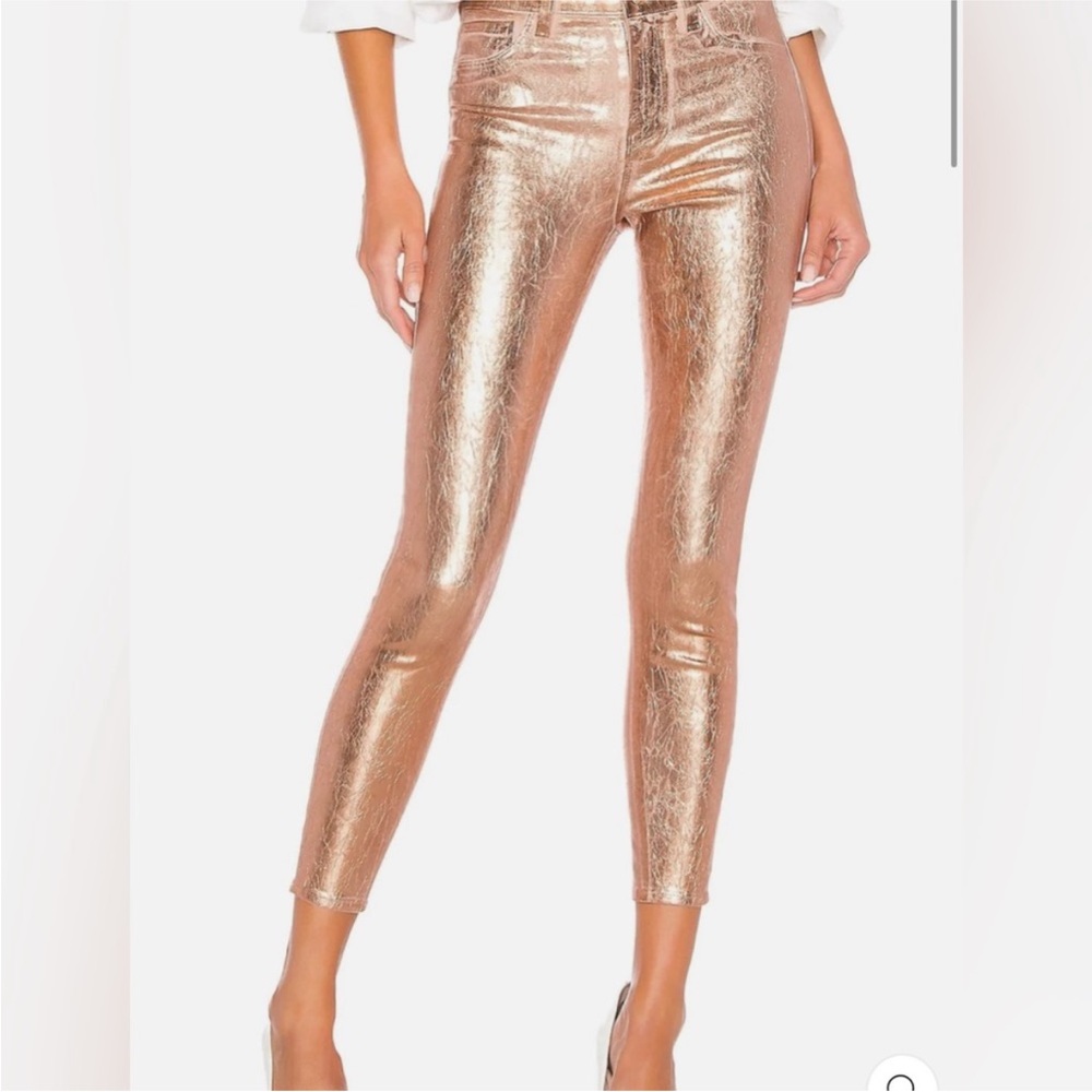 New Margot High Rise Skinny Jean In Rose Gold Foil